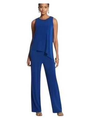 Chicos Fly away stretch jersey Sleeveless Asymmetrical Jumpsuit Chico's Size 2
